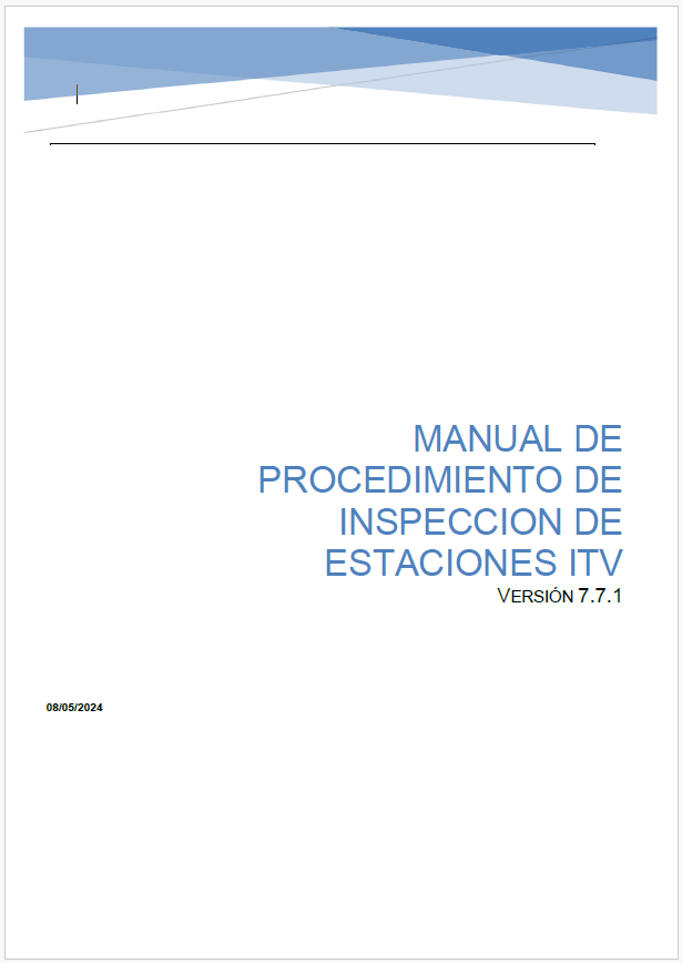 Imagen del artículo Manual de procedimiento de inspección de estaciones ITV. Versión 7.7.1 [Recurso electrónico]