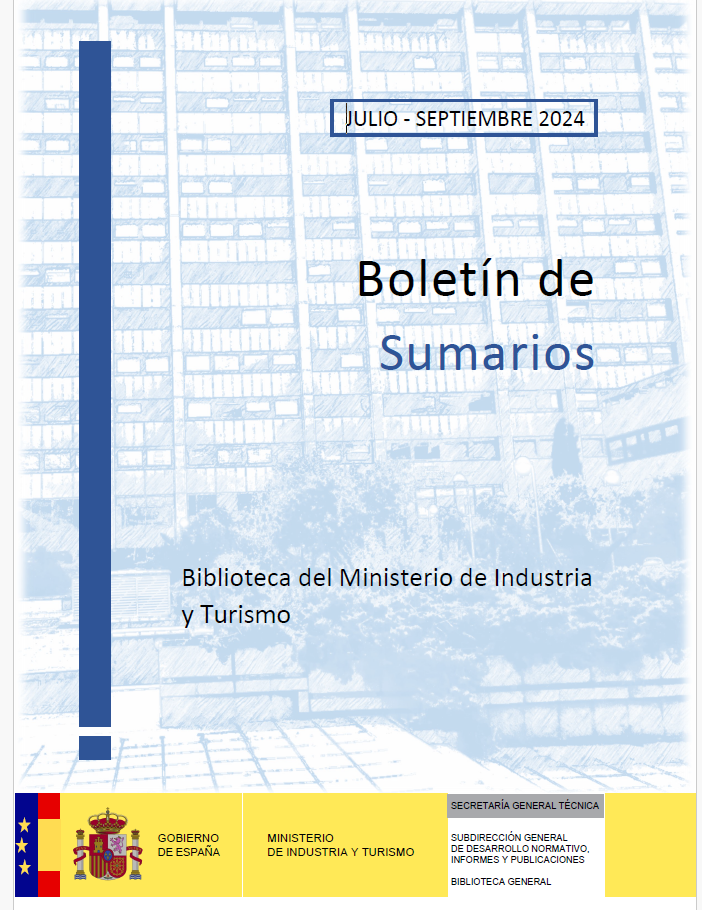 Imagen del artículo Boletín de sumarios. Biblioteca del Ministerio de Industria y Turismo. Julio-septiembre 2024. En línea.