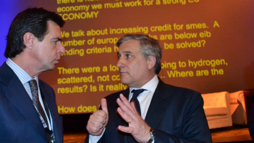 El ministro Soria y el comisario Tajani