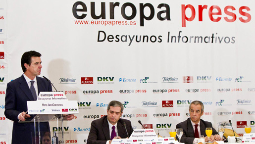 José Manuel Soria en los desayunos de Europa Press
